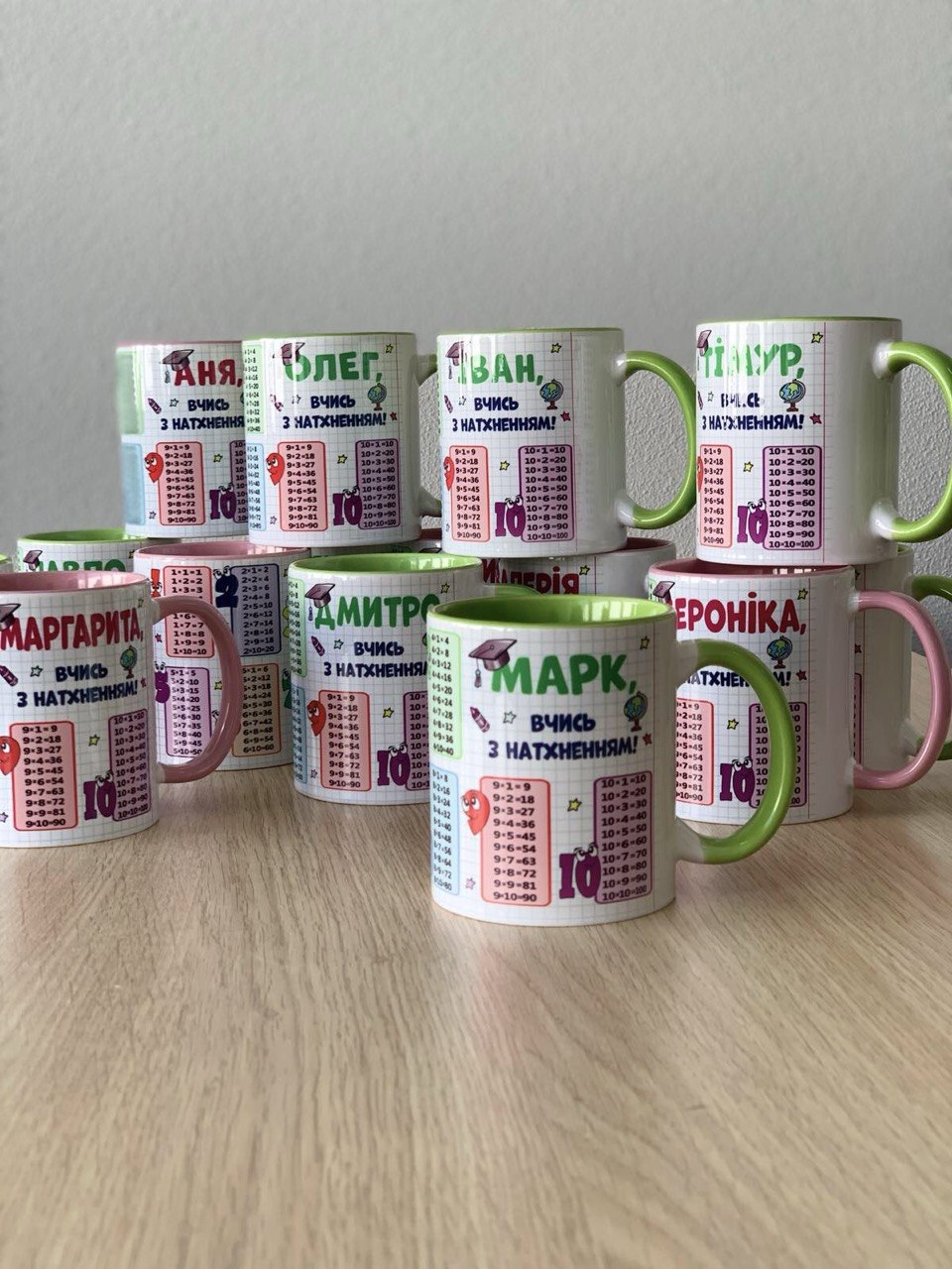 Чашка з таблицею множення іменна Чашка з таблицею множення іменна