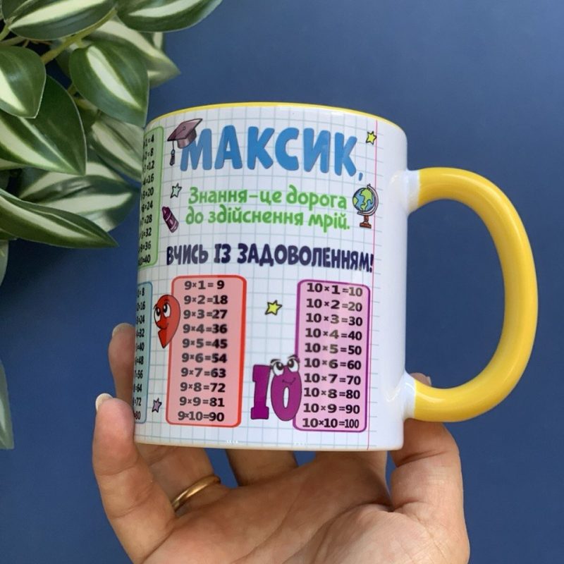 Чашка з таблицею множення іменна Чашка з таблицею множення іменна