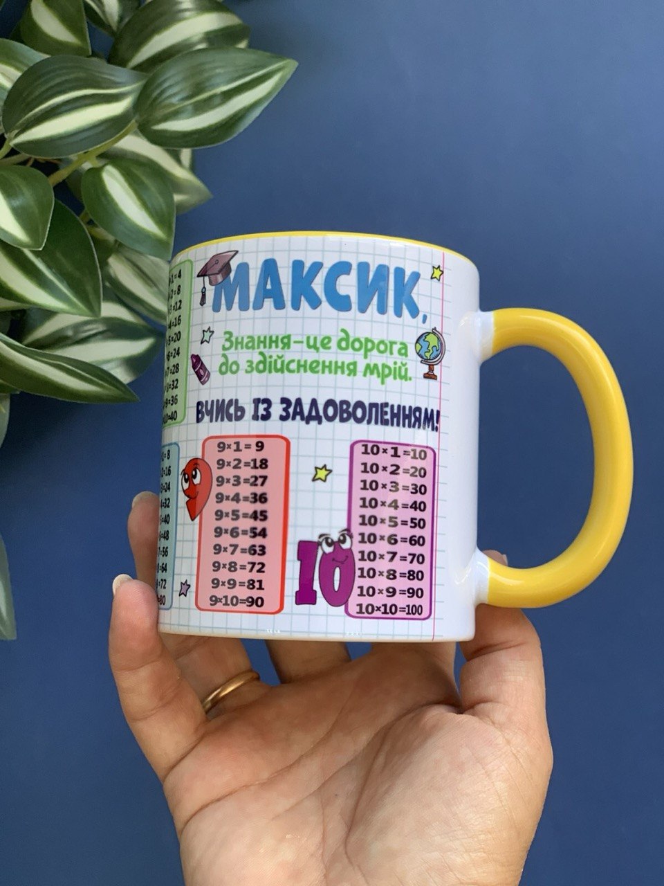 Чашка з таблицею множення іменна Чашка з таблицею множення іменна