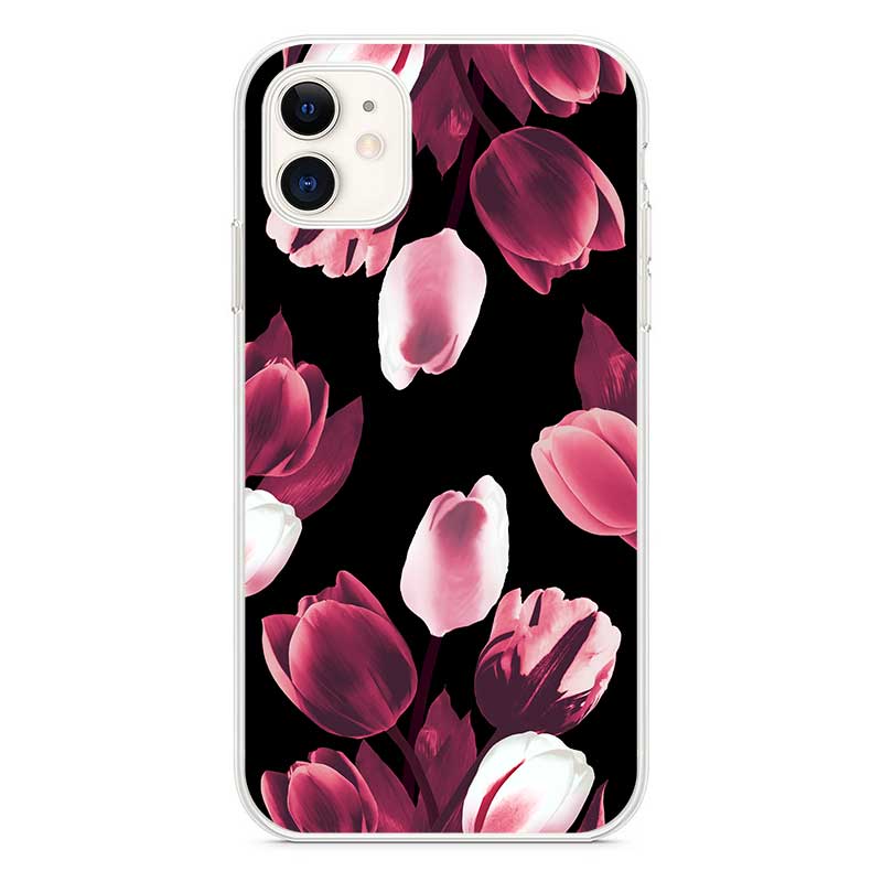 Чохол з тюльпанами для iPhone Бордо Чохол з тюльпанами для iPhone Бордо