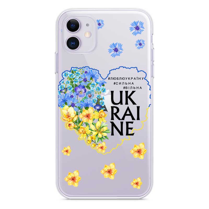 Чохол з жовто-блакитними квітами для iPhone Чохол з жовто-блакитними квітами для iPhone