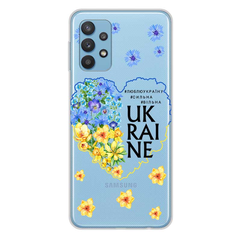 Чохол з жовто-блакитними квітами для Samsung Чохол з жовто-блакитними квітами для Samsung