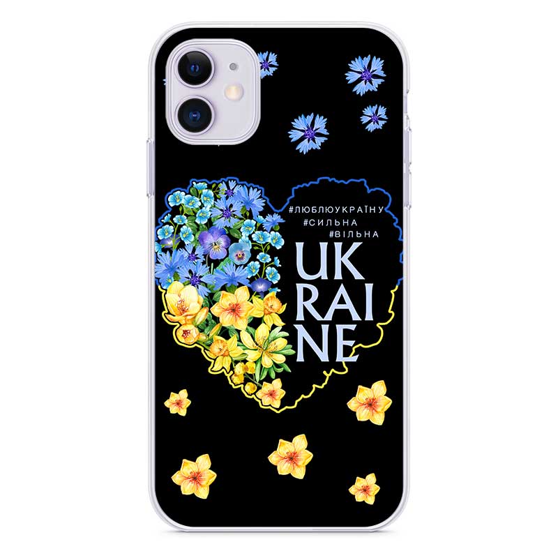 Чохол з жовто-блакитними квітами для iPhone Чохол з жовто-блакитними квітами для iPhone