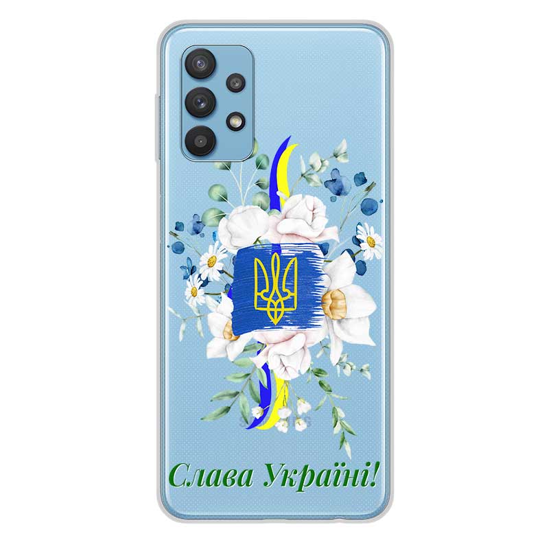 Чохол Слава Україні для Oppo з тризубом та квітами Чохол Слава Україні для Oppo з тризубом та квітами