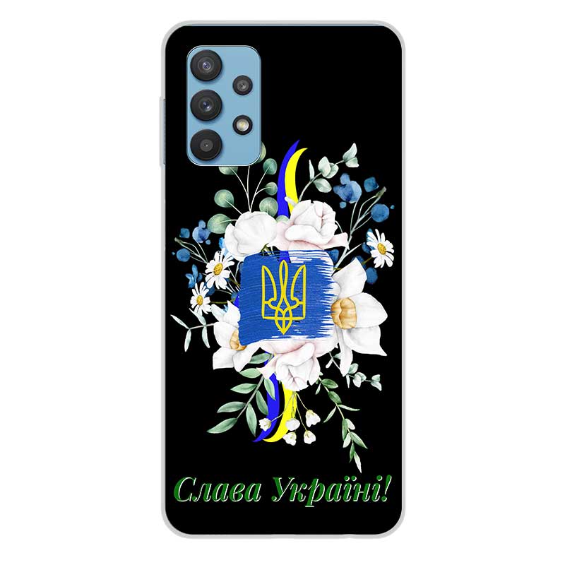 Чохол Слава Україні для Oppo з тризубом та квітами Чохол Слава Україні для Oppo з тризубом та квітами