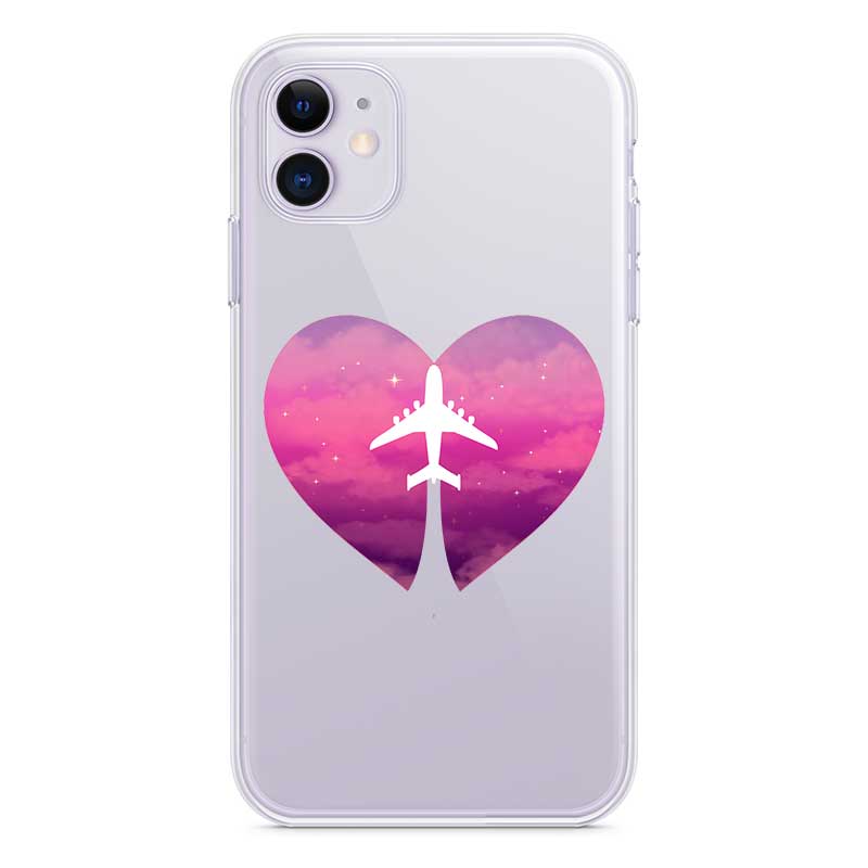 Чохол космічний на iPhone XS 11 12 14 Plus та інші з літаком та зірковим серцем Чохол космічний на iPhone XS 11 12 14 Plus та інші з літаком та зірковим серцем