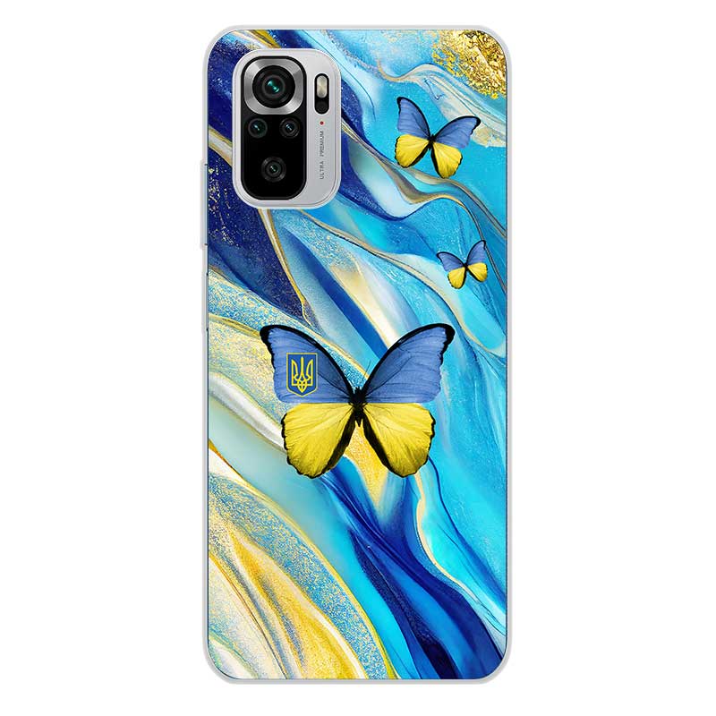 Чохол на телефон redmi note 8 9 10C 11 12 Xiaomi та інші з метеликами та жовто-блакитною абстракцією Чохол на телефон redmi note 8 9 10C 11 12 Xiaomi та інші з метеликами та жовто-блакитною абстракцією