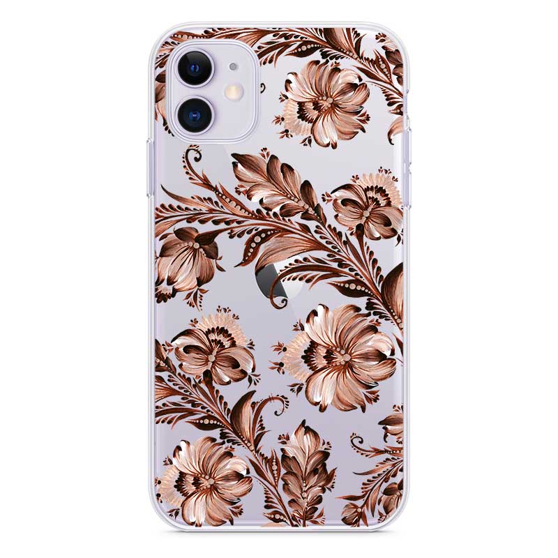 Чохол на телефон Петриківський орнамент Ukrainian Chic Brown для iPhone 11 12 14 X та інші Чохол на телефон Петриківський орнамент Ukrainian Chic Brown для iPhone 11 12 14 X та інші