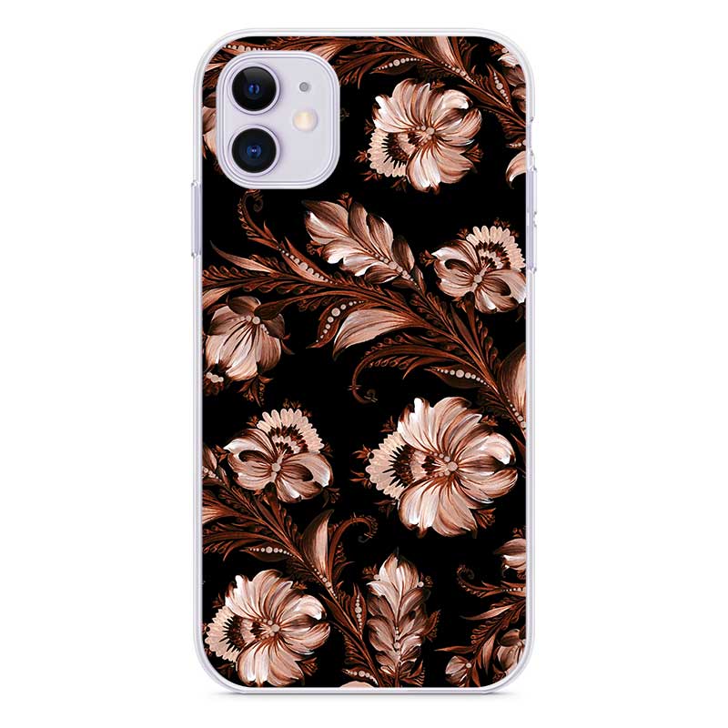 Чохол на телефон Петриківський орнамент Ukrainian Chic Brown для iPhone 11 12 14 X та інші Чохол на телефон Петриківський орнамент Ukrainian Chic Brown для iPhone 11 12 14 X та інші
