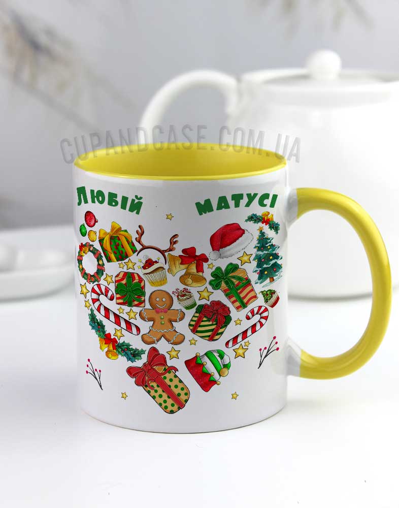 Новорічна чашка з написом для мами Christmas Heart Новорічна чашка з написом для мами Christmas Heart