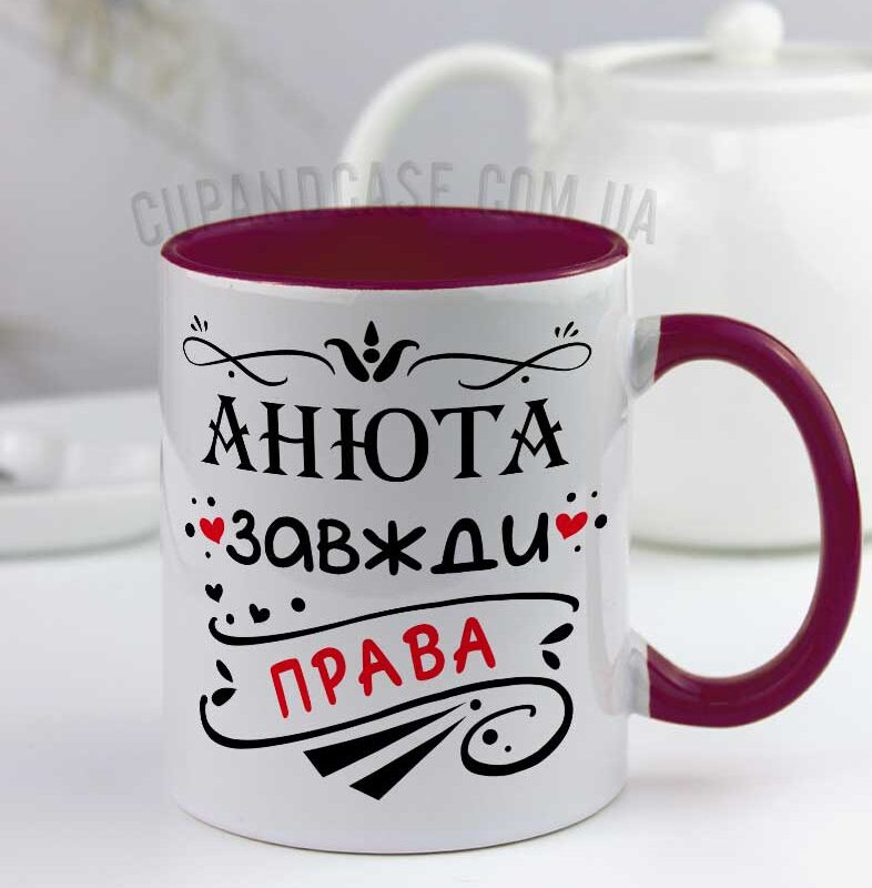 Чашка "Зажди Правий/Права" з іменем Чашка "Зажди Правий/Права" з іменем