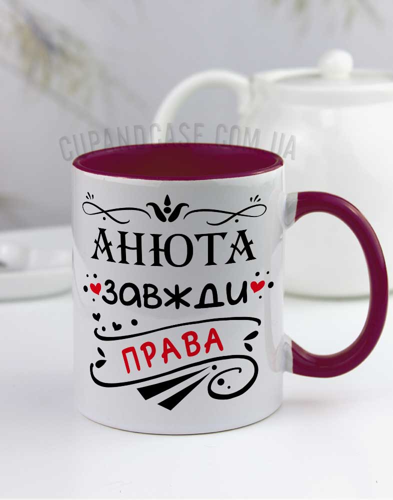 Чашка "Зажди Правий/Права" з іменем Чашка "Зажди Правий/Права" з іменем