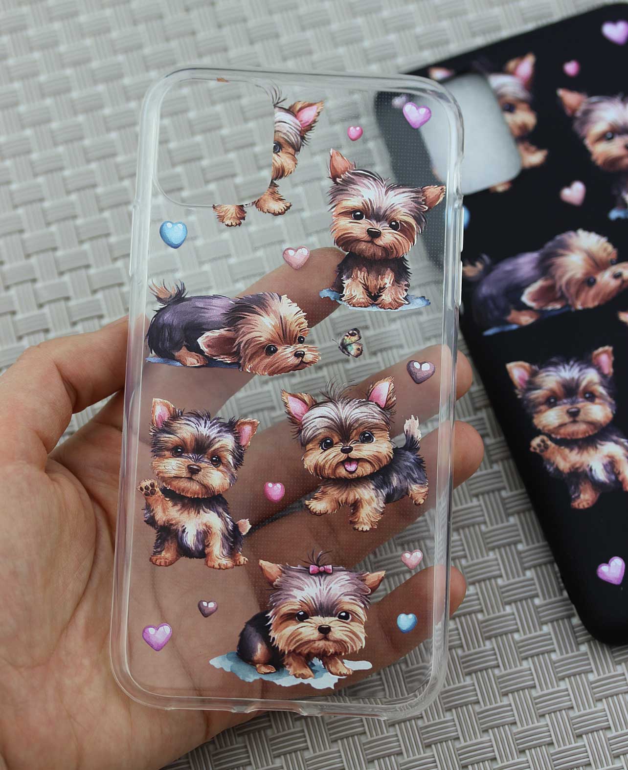 Чохол силіконовий для iPhone 11 14 15 та інші з милими собачками Yorkie Чохол силіконовий для iPhone 11 14 15 та інші з милими собачками Yorkie