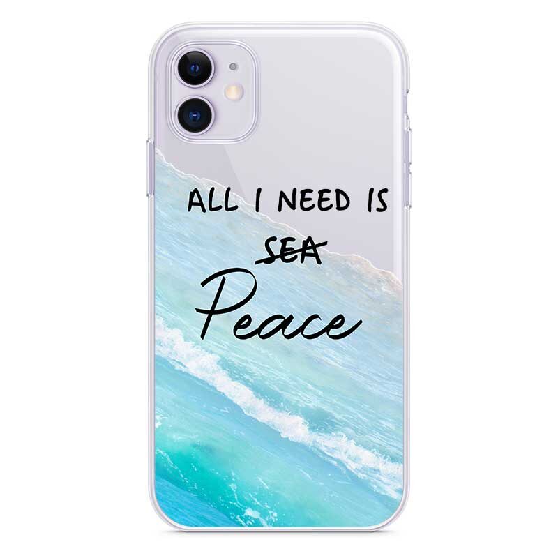 Прозорий чохол для iPhone 12 14 15 та інші з написом Need is Peace Прозорий чохол для iPhone 12 14 15 та інші з написом Need is Peace