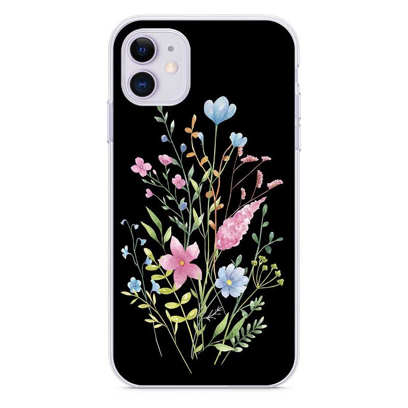Чохол з квітами для iPhone 11 12 15 та інші силіконовий Pink Floral Чохол з квітами для iPhone 11 12 15 та інші силіконовий Pink Floral